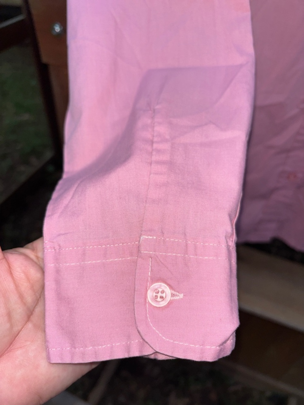 Women's Classic Button-Front Long-Sleeve Shirt in Light Pink - Picture 6 of 8